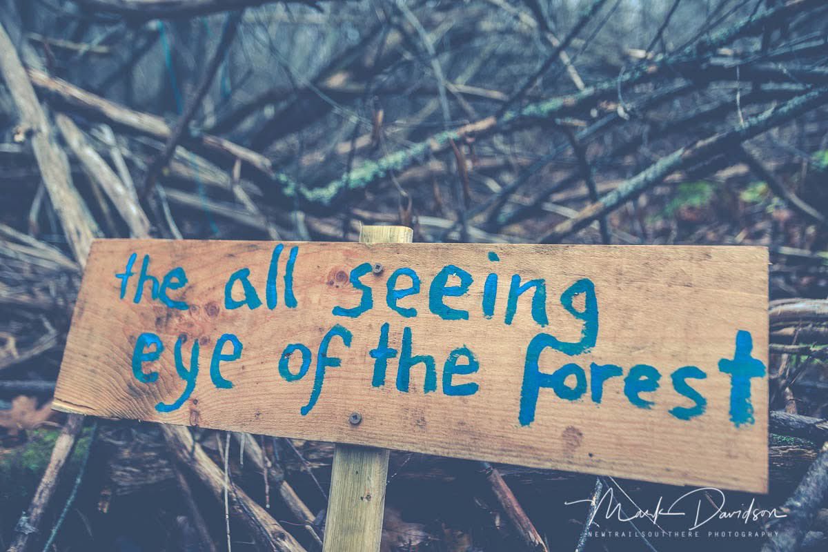 Newtrailss's tweet image. This sign, 
As found on a stretch of a small off shoot trail that is seldom used.  #keepyourstickinthewoods
#forest #trails #explore