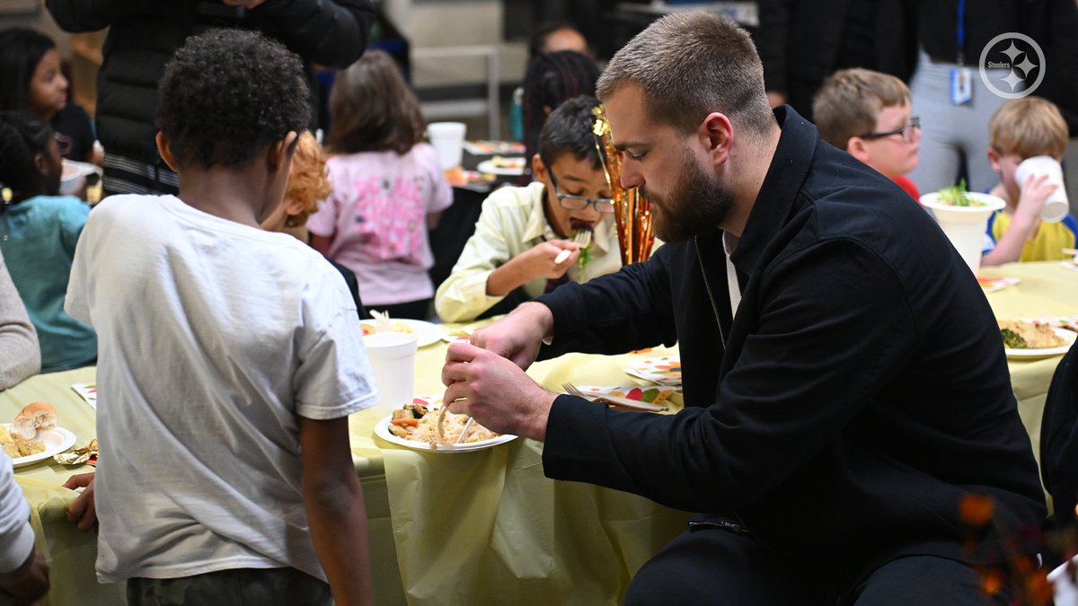 Steelers Community Relations (@steelerscr) on Twitter photo On Tuesday, <a href="/pat_fry5/">Pat Freiermuth</a> held a Thanksgiving dinner for 50 youth at Carnegie Boys and Girls Club Clubhouse. He also provided gift cards for the families to support their own Thanksgiving meals. On Tuesday, <a href="/pat_fry5/">Pat Freiermuth</a> held a Thanksgiving dinner for 50 youth at Carnegie Boys and Girls Club Clubhouse. He also provided gift cards for the families to support their own Thanksgiving meals.