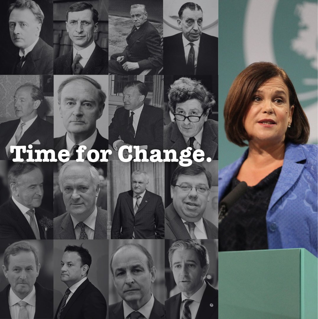 After 100 years of Fianna Fáil and Fine Gael, it’s time for change.

Only Sinn Féin can get this Government out.

We have the team ready to deliver change! 

If you want a change of government, vote for Sinn Féin.

This Friday vote to change the government. Vótáil Sinn Féin.