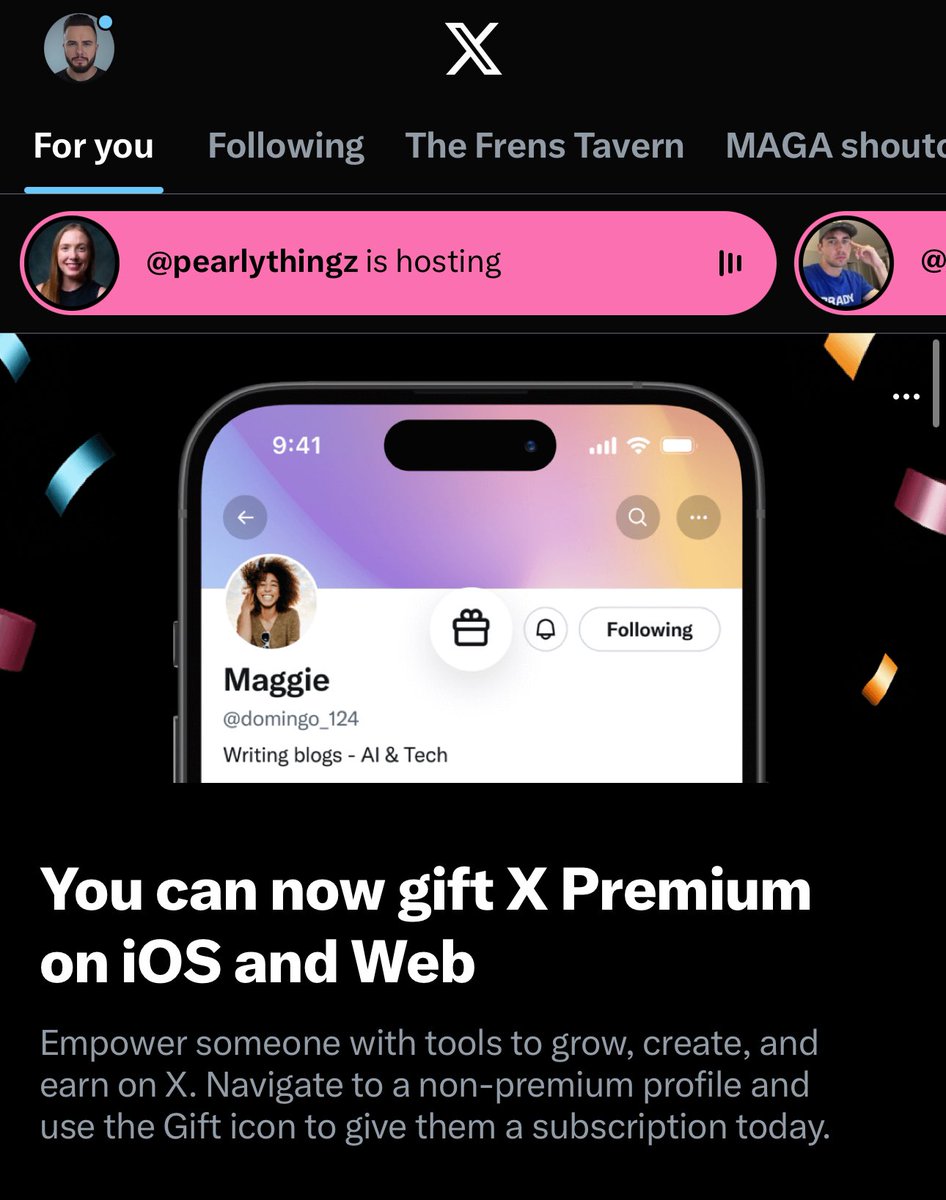 realtalkstruth's tweet photo. 🎉New Gifting Feature on X!🎁

Now you can gift X Premium or X Premium+ to anyone:
- Tap the Gift Icon on any profile.
- Choose your gift tier.
- Complete payment on Web or iOS.

Let's share the X experience! #XGift
Thank you @elonmusk for adding this! 📱 https://t.co/GdrvmcngCu