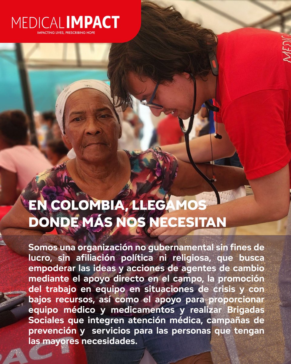 MedicalimpactCo's tweet photo. ¿Sabías que @MedicalImpact ya está transformando vidas en 6 países? 🌍 Ayúdanos a fortalecer comunidades vulnerables a través del voluntariado o donaciones. 💌 Escríbenos a: rodrigo.restrepo@medical-impact.org #SaludConImpacto #HazLaDiferencia https://t.co/xzNfYzRQNf
