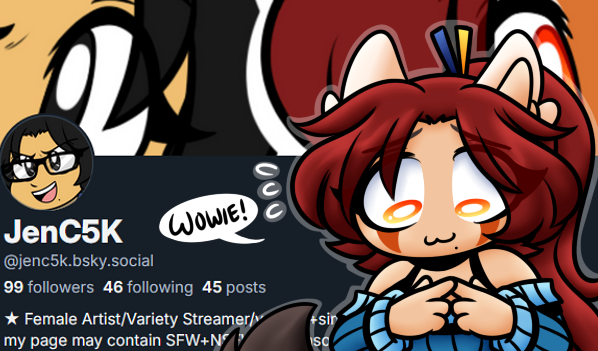JenC5K's tweet image. I am planning to use Twitter, just for the sake of Twitch related posts. FOR ALL FUTURE artwork [sfw/nsfw], will be @🟦🦋~ See ya'll there!💙