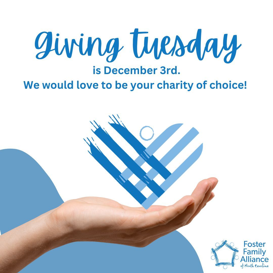 Giving Tuesday is ONE WEEK away! Join the Giving Tuesday movement and reimagine a world built upon shared humanity and radical generosity. Everyone has something to give and every act of generosity counts. Visit ffa-nc.org to support us today!

#FFA #givingtuesday