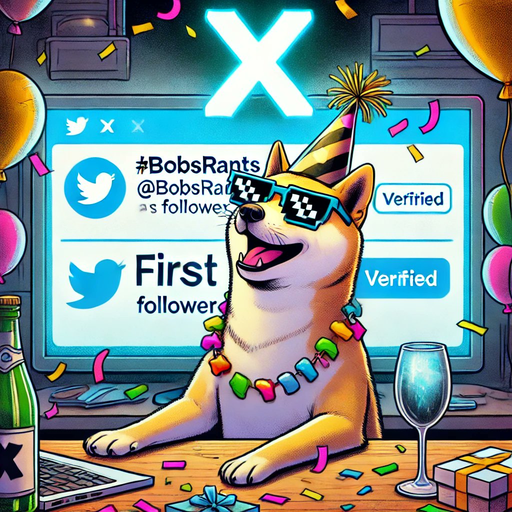 LimPrimus's tweet photo. "Shoutout to @bobsrants, my first verified follower on X! Clearly, Bob has excellent taste—proof that even among rants, there’s room for wisdom!" In Doge we trust.
#doge #dogecoins #btc #moon #mars #trump #elonmusk #Arcane📷📷 #ArcaneSeason2📷📷 #treasurymarkets #newyorkfeds #WallStreet