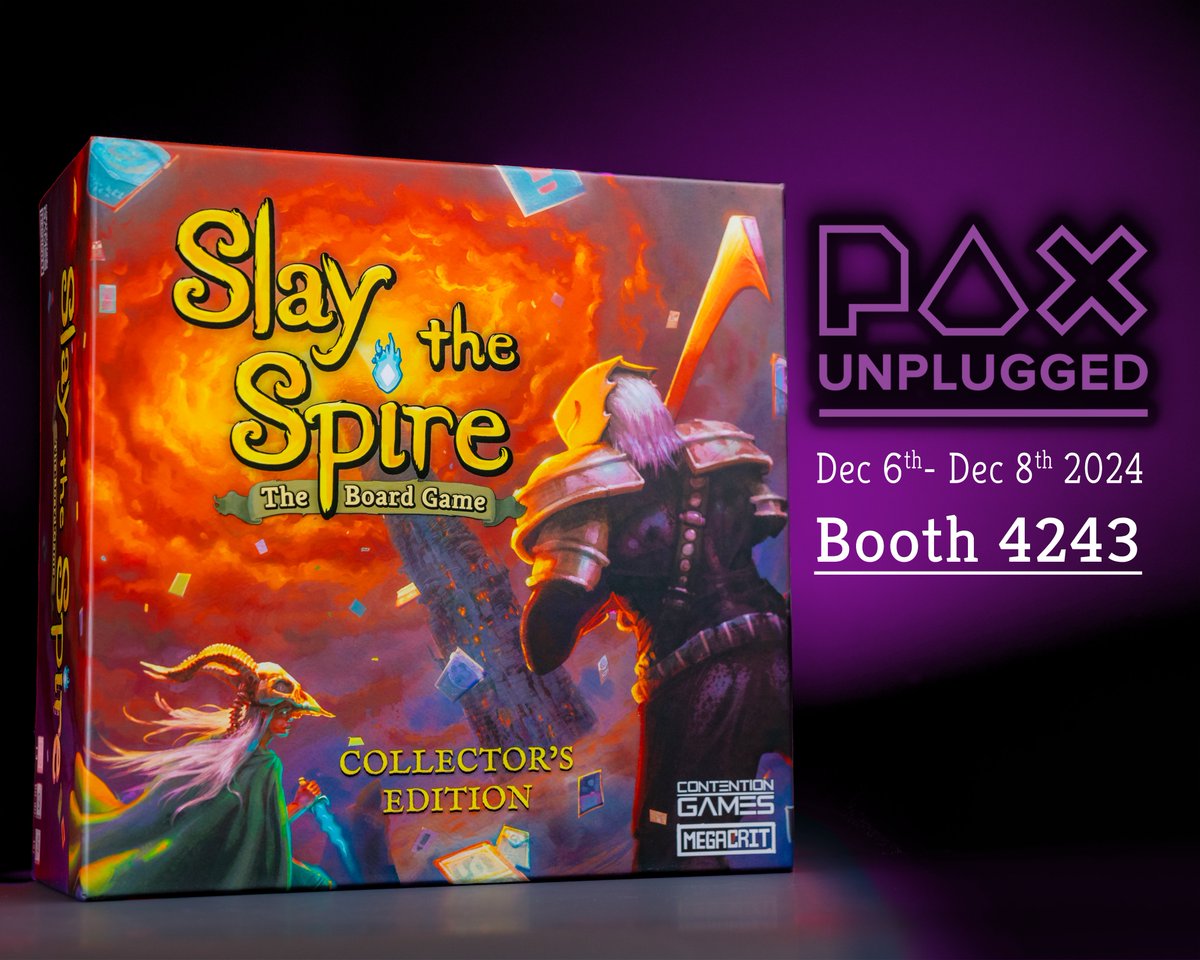 Come see us at PAX Unplugged booth 4243! We will have copies of Collector's Edition available while supplies last.

#paxunplugged, #stsboardgame, #slaythespiregame, #boardgamegeek, #collectors, #relics, #potions, #staff, #PA, #philadelphia