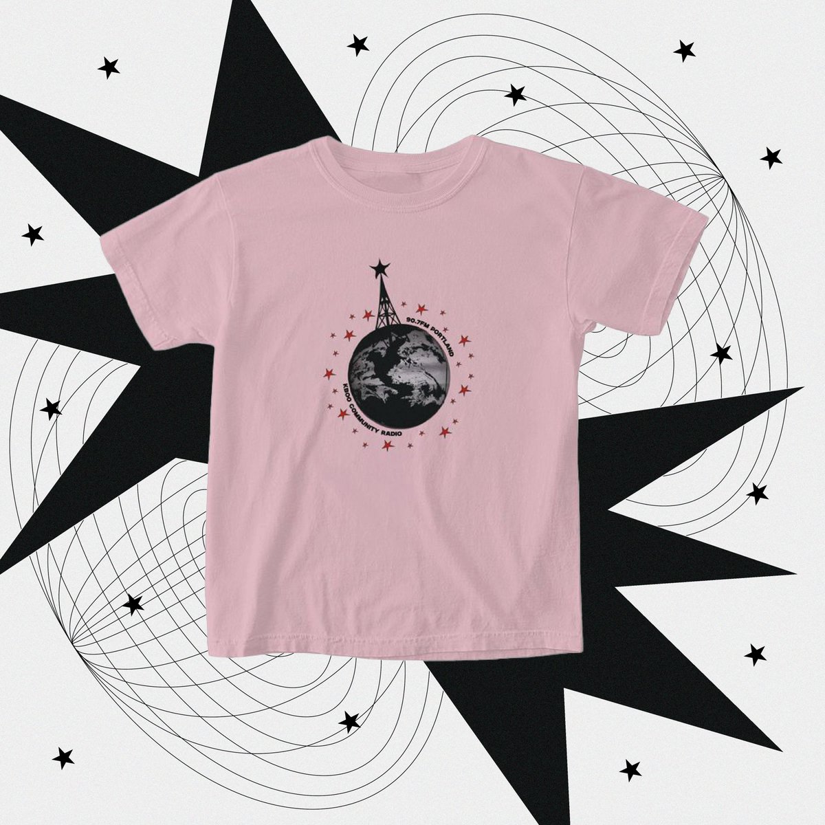 Radio makes the world go 'round!🌎📻 Show your support for indie media by snagging one of these tees today🫶 Lots more styles &amp; colors available at kboo.fm/merch