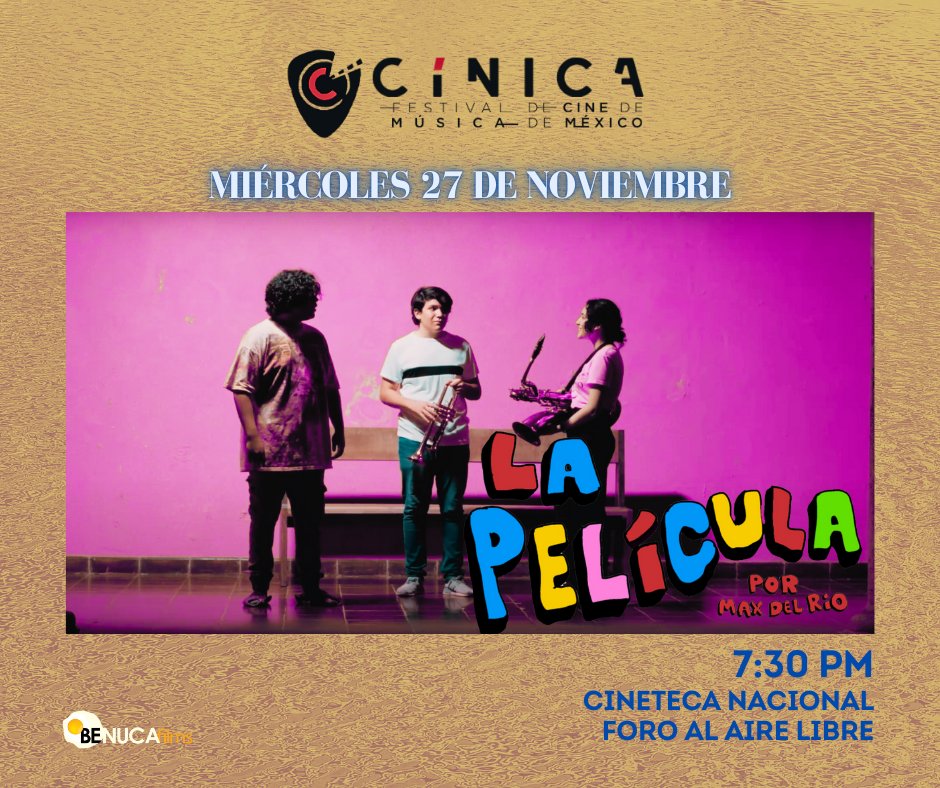 MIÉRCOLES 27 DE NOVIEMBRE
(o sea, mañana si lo lees el martes)

LA PELÍCULA, la primera y mejor película de #Campeche, llega con bombo y platino al Foro al Aire Libre de la <a href="/CinetecaMexico/">Cineteca Nacional</a> Xoco, gracias al <a href="/cinicafestival/">Cínica Festival</a> 

¡Nos vemos 7:30 PM!
(Avísenle a <a href="/elsalonrojo/">Alejandro Alemán</a>)