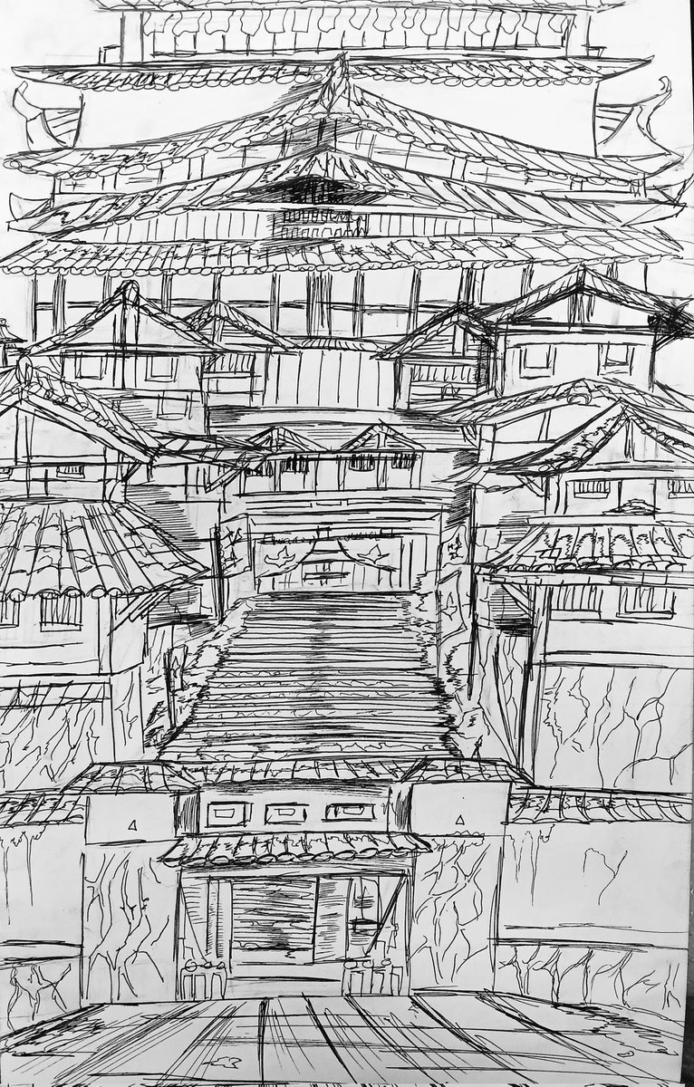 aev49622's tweet photo. Sekiro pen drawing
Ashina Castle 
Way to Kuro 
#SEKIRO #Fromsoftware #Sekirofanart #Ashina https://t.co/z3dbDJ09MG