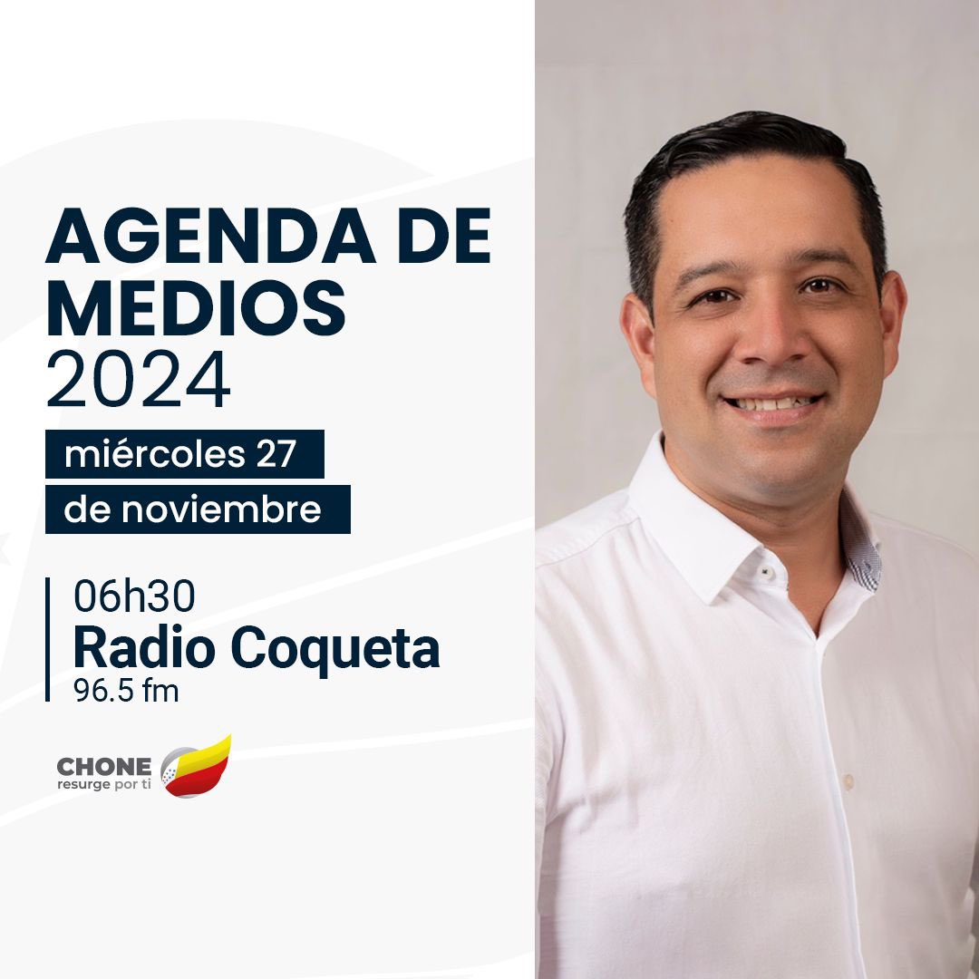 leorodriguezec's tweet photo. Los espero a través de Radio Coqueta, donde hablaremos sobre los proyectos que se vienen para nuestro Chone. https://t.co/QiZD0xIPWk