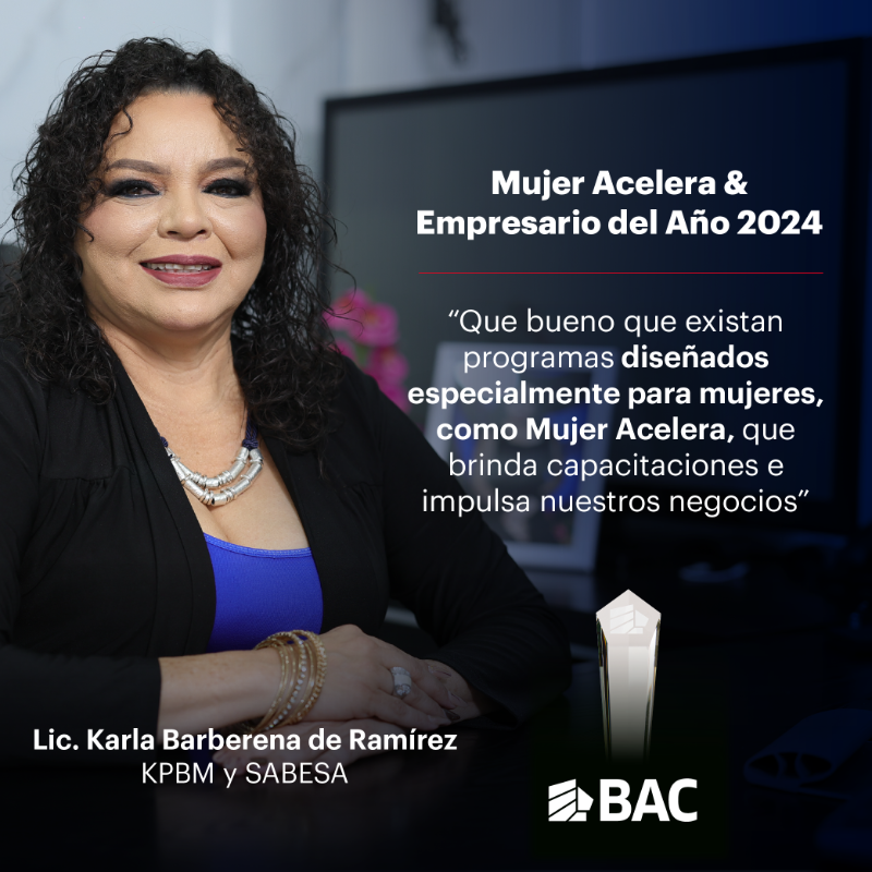 BACCredomaticSV's tweet photo. Nos llena de orgullo reconocer a la Lic. Karla Barberena de Ramírez, de KPBM y SABESA, como Empresario del Año y Mujer Acelera 2024. Su valentía, inteligencia y liderazgo la posicionan como una empresaria destacada.🌟👏

Conoce su historia: https://t.co/UfZ4OJ6BVc

#BACApoyo