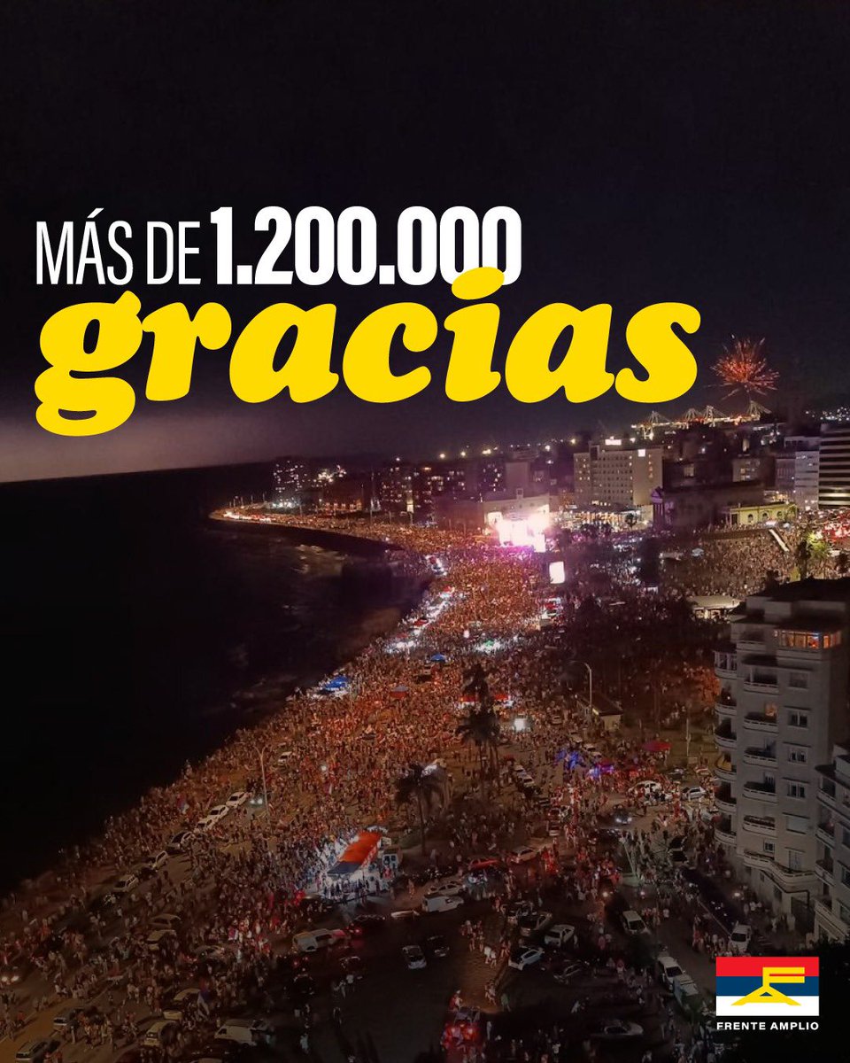 Frente_Amplio's tweet photo. El Frente Amplio es el modelo de país que eligió la mayoría de las y los uruguayos 🙌

Con el compromiso de gobernar brindando oportunidades a toda la ciudadanía, cultivar la justicia social cada uno de nuestros días y la pública felicidad como desvelo, agradecemos haber confiado en este proyecto que tiene como centro las ilusiones del ser humano. 

Seguimos siendo la fuerza política más grande del país ❤️💙🤍 ¡y estaremos a la altura de las transformaciones que el Uruguay se merece!
SABREMOS CUMPLIR 🇺🇾💫