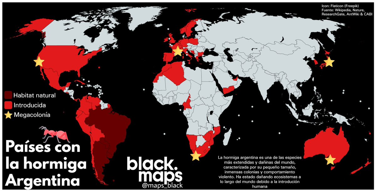 Países con la hormiga 🐜 argentina 🇦🇷