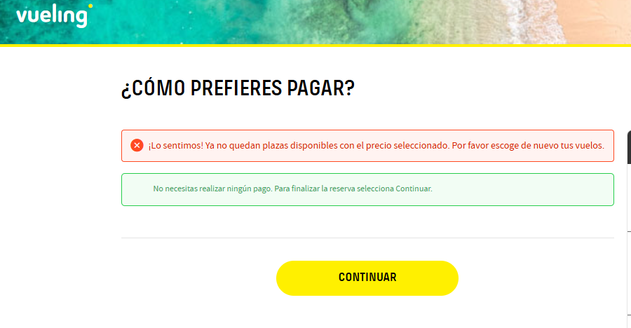 rafrecio's tweet photo. @VuelingVA Me cancelais un proceso de compra y al seguir instrucciones no continúa. Se trata de reservas con niños. Necesitamos solución. https://t.co/Uee0S6pmbo