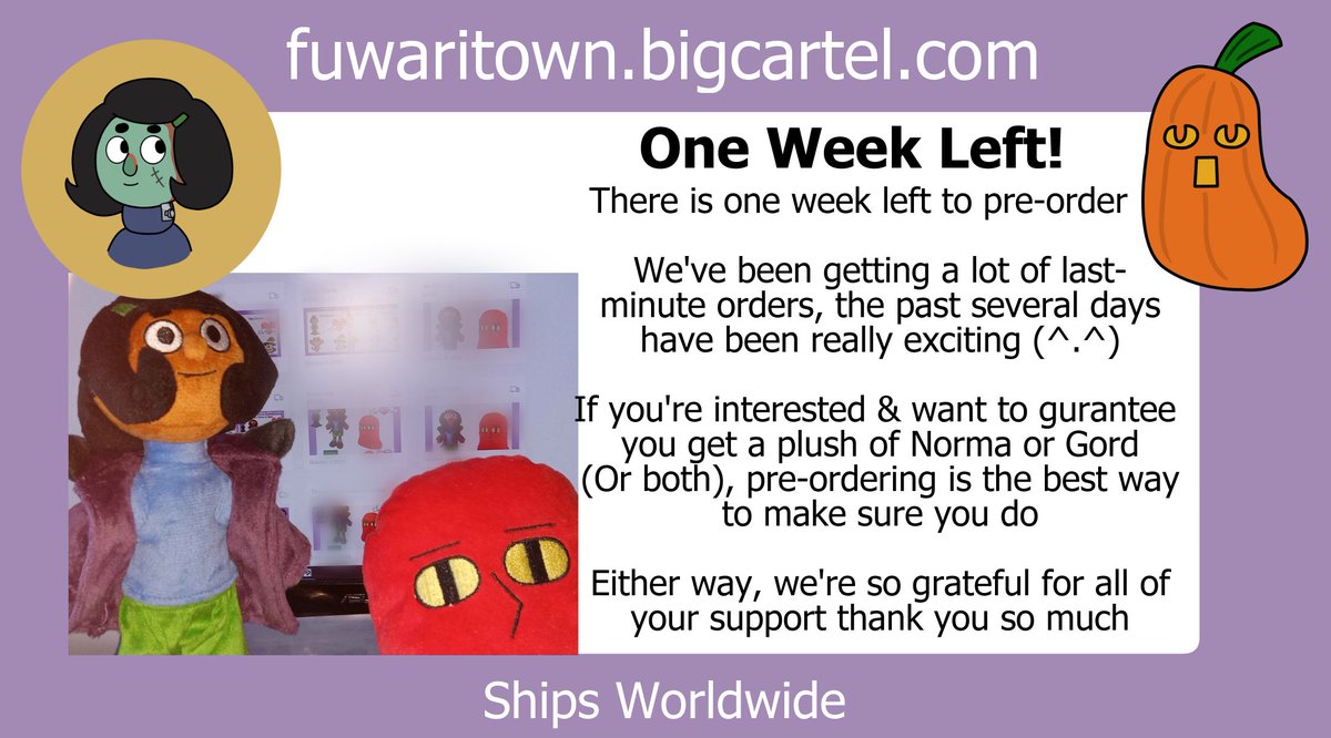 FuwariTown's tweet photo. We're starting the final week of sales!
If you haven't ordered yet, you can here:
https://t.co/CVEUhvHJZy
We also have some exciting things being worked on behind the scenes that we hope you'll look forward to
#deadendparanormalpark #deadendia https://t.co/7zBA5RhjKV