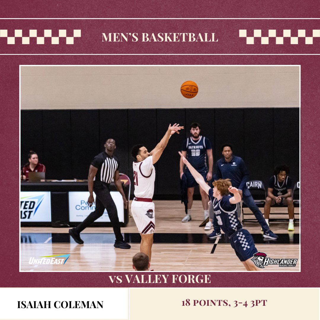 CairnAthletics's tweet photo. Firing on all cylinders tonight for @cairnmbb as Josiah Hardy, Isaiah Coleman, and Jaylon Simpson carried the Highlanders over Valley Forge. 

#PursueExcellence #CairnMBB #IamThird https://t.co/VnRtlEO2XI