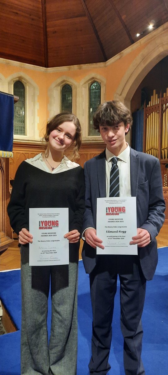 4. Antonia and Edmund topping their heat to secure finalist places at the Bristol Rotary Young Musician Competition for the Bristol Beacon in January 2025 - stunning Ravel Tzigane on violin and Shostakovich cello sonata peformances - bravi!