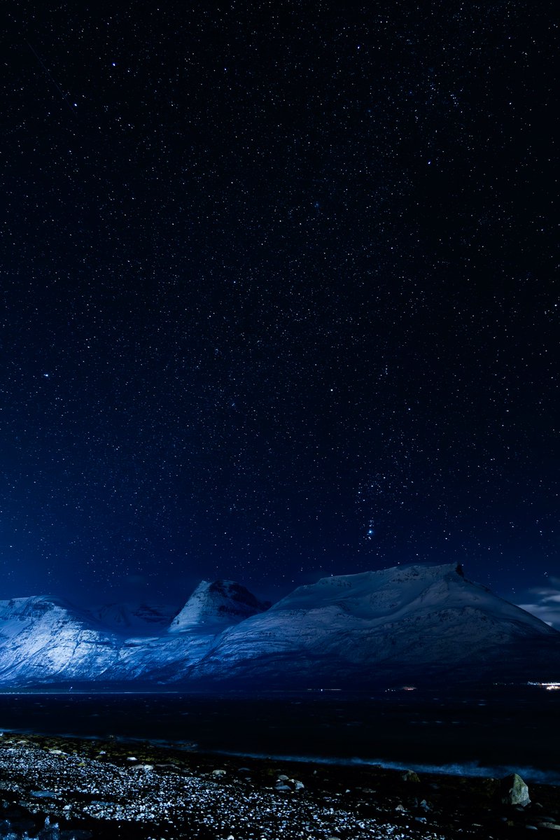 Starry Night Over Snowy Norwegian Mountains ✨