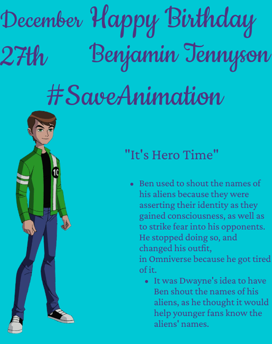 GreenOnion74039's tweet image. Happy Birthday Benjamin Tennyson of Ben10!!! 

#SaveAnimation #Ben10