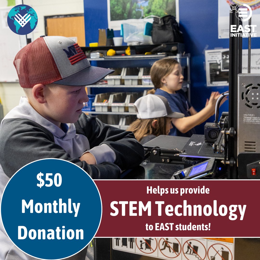 EASTinitiative's tweet image. #GivingTuesday is just one week away, and by becoming an EAST monthly donor, you&apos;ll support our initiatives like providing students with professional-grade technology, hands-on training, and support for their educational future!