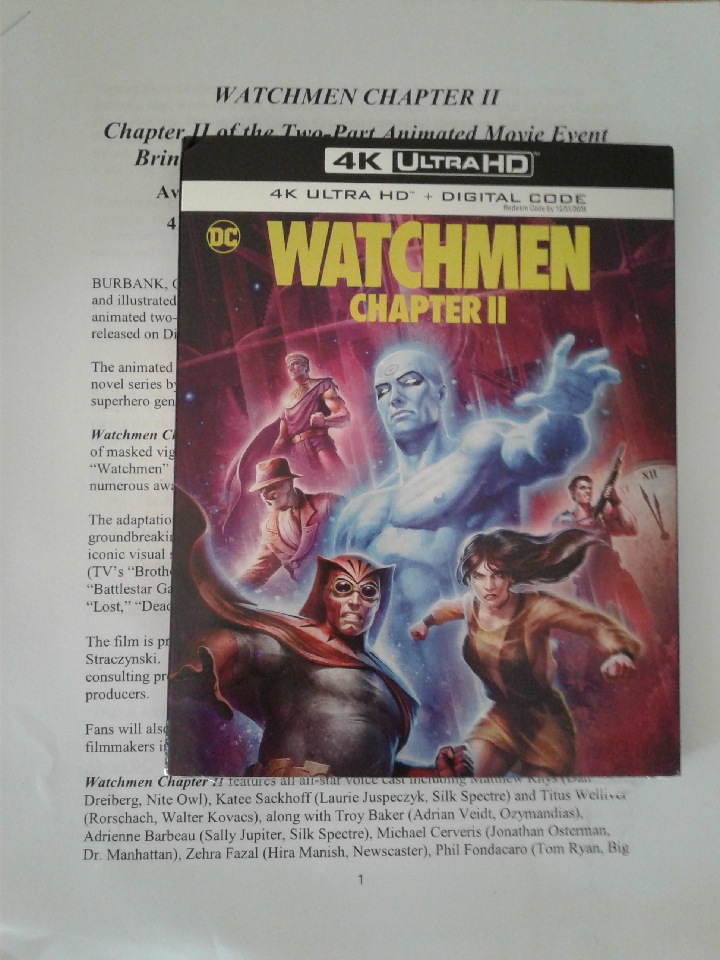 DCAUResource's tweet photo. Guess I know what I'm watching tonight. #Watchmen #WatchmenChapterII Thanks @WBHomeEnt! https://t.co/09zcjPL5ow