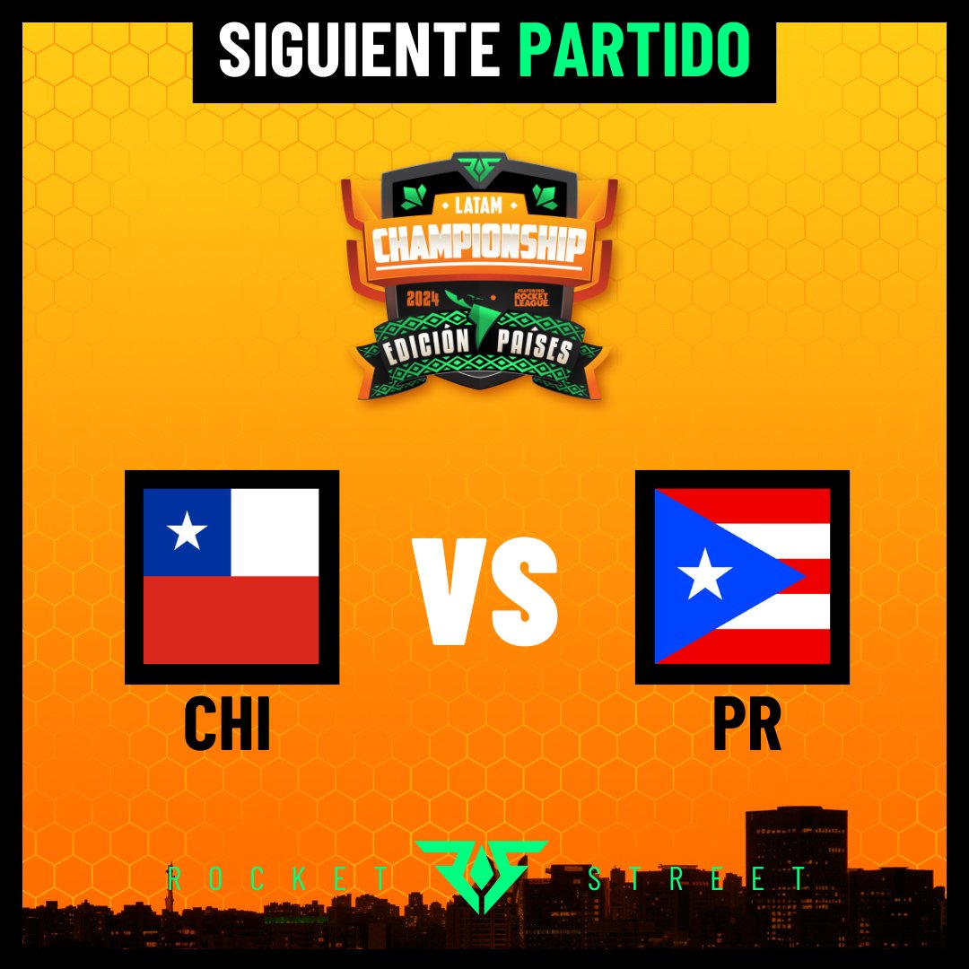 RocketStreet's tweet photo. ÚLTIMO PARTIDO DEL DÍA DE HOY:
LOS DIRIGIDOS DE @GROVALRL, CHILE 🇨🇱, CONTRA LOS COMANDADOS POR @NoxesRL, PUERTO RICO 🇵🇷
Comenzamos YA, por https://t.co/asEU2kOyrE
#LATAMChampionshipEdiciónPaíses #RocketStreet https://t.co/8fKWIqLxAi