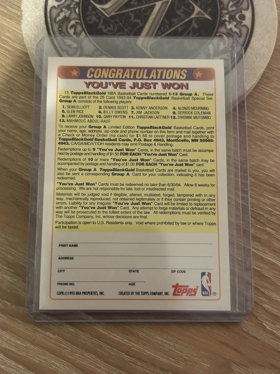 DwayneM's tweet image. Any chance @Topps will let me redeem this for something.. lol
#Topps 
#Toppsbasketball