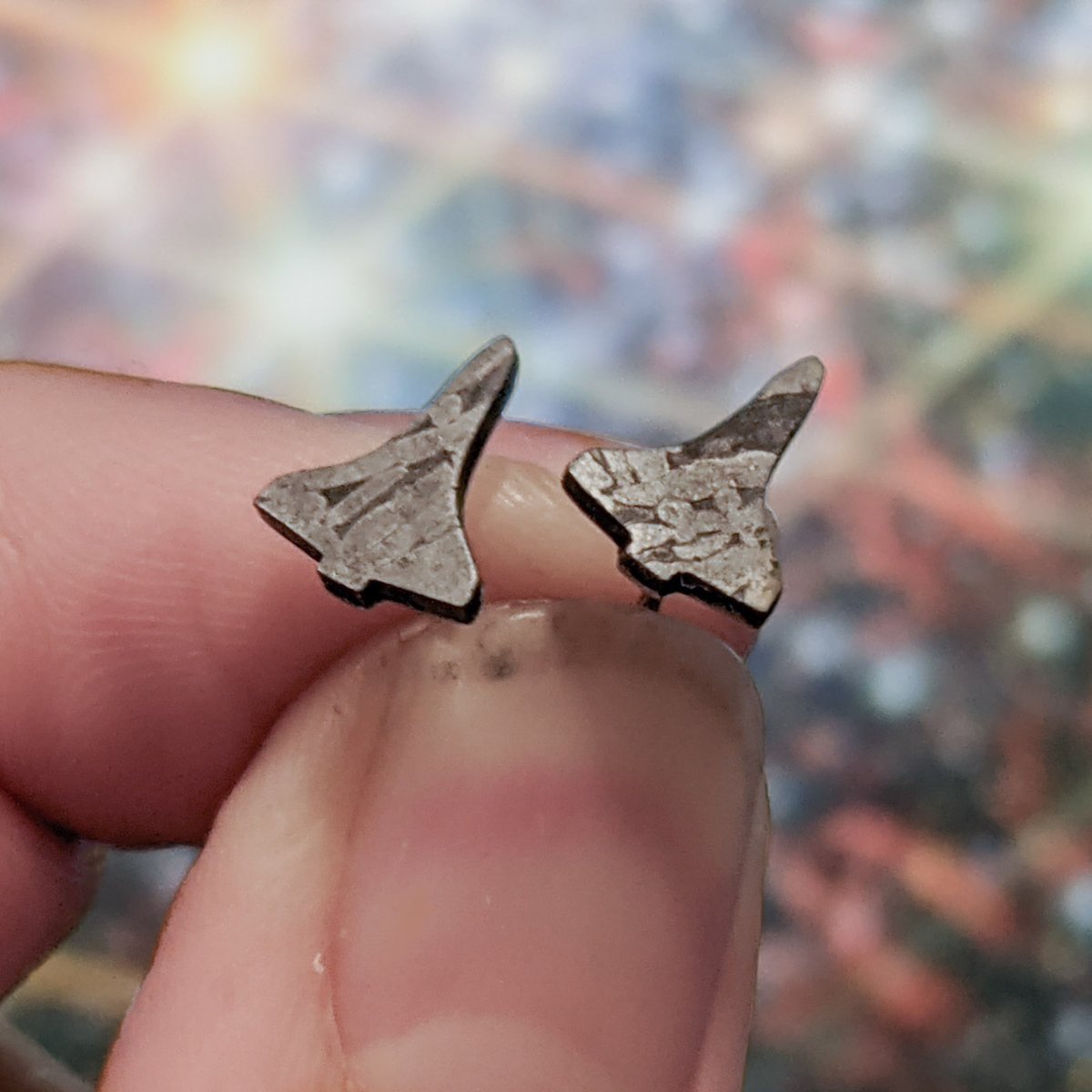ScienceSocks's tweet image. Real Meteorite 🤝 Space Shuttle
I made these #SpaceShuttle stud earrings from real #meteorite last year but forgot to share them ☄️