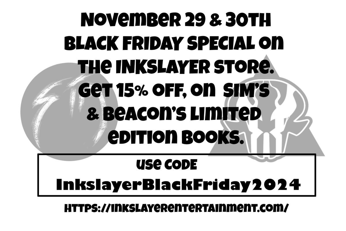 1ST ever BLACK FRIDAY SALE on the INKSLAYER Website 🤘 #BlackFriday  #blackfridaydeals #blackfriday2024 #indiecomics