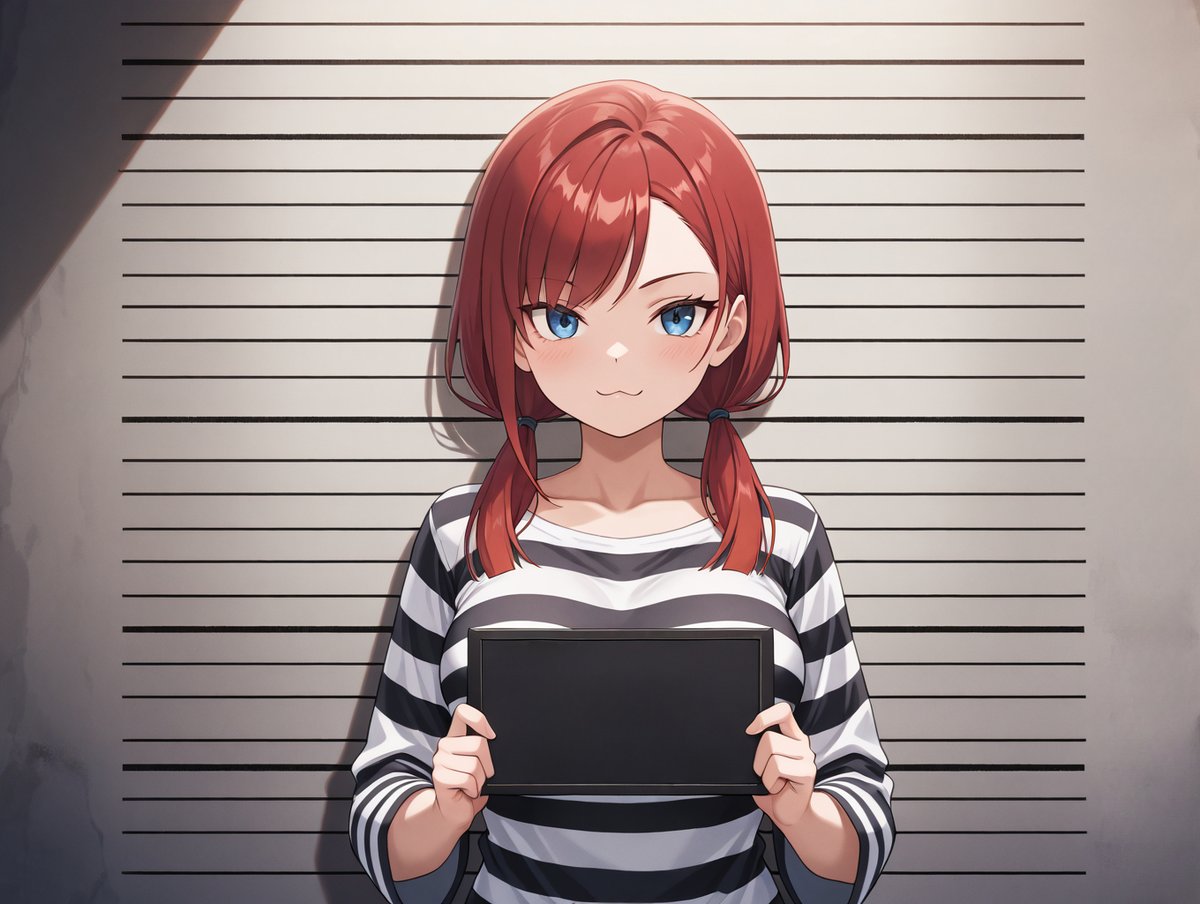 yukyu_haruka's tweet image. 11月27日は「更生保護記念日」刑務所から出所してきた人たちに更正の道を開くことを目的。
刑務所は&quot;prison&quot; だけだとなかなか背景が出力されないので、牢屋や囚人服 &quot;gaol, prison clothes, striped&quot; で導く必要あり。また &quot;mugshot&quot; で逮捕者撮影できるのでこっちの方が使い勝手がいい #AIイラスト