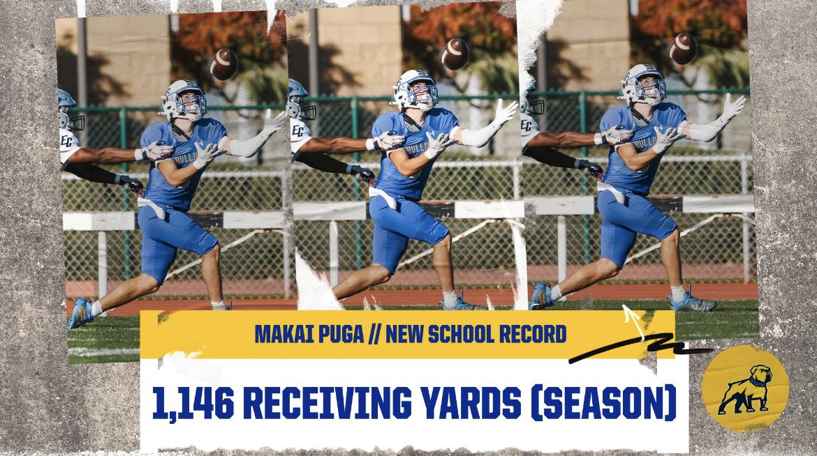 Honored to break the school record for receiving yards. This is a testament to all the hard work and people that support me.  Shoutout to <a href="/AHancockFball/">Allan Hancock College FB</a> and <a href="/kdutra_dogs/">Coach Dutra</a> for the opportunities.