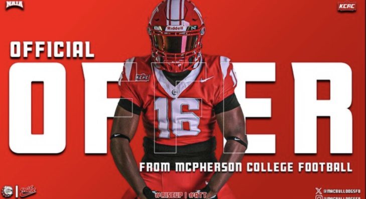 Tyleiq Jones (@tyleiqjone32075) on Twitter photo I’m blessed to receive a offer from McPherson university thanks for taking your time to look at me and how far I’ve come to strive to be a player <a href="/MACBulldogsFB/">McPherson Football</a> I’m blessed to receive a offer from McPherson university thanks for taking your time to look at me and how far I’ve come to strive to be a player <a href="/MACBulldogsFB/">McPherson Football</a>