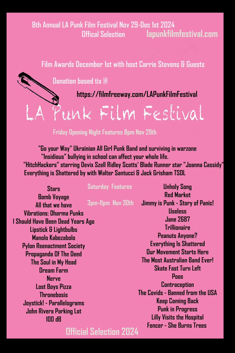 Come join our cast and crew for the final North American screening of “Stars” at 4 pm on Saturday, Nov.30th, 2024 at L.A. Punk Film Festival held at Lawless (5275 Craner Ave., North Hollywood, CA 91601).

@stars_themovie @wemakemovies @lapunkfilmfestival @beachdancerfilm