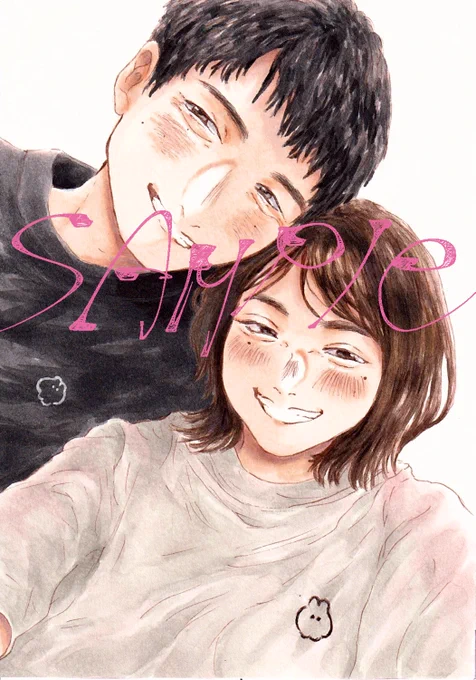 【お仕事】カップルさんの周年記念似顔絵を描かせていただきました!大変仲睦まじいお二人でやり取りさせていただいている間のエピソードにもすごくほっこりさせていただきました…楽しいご依頼ありがとうございました!#ココナラ #コピック 