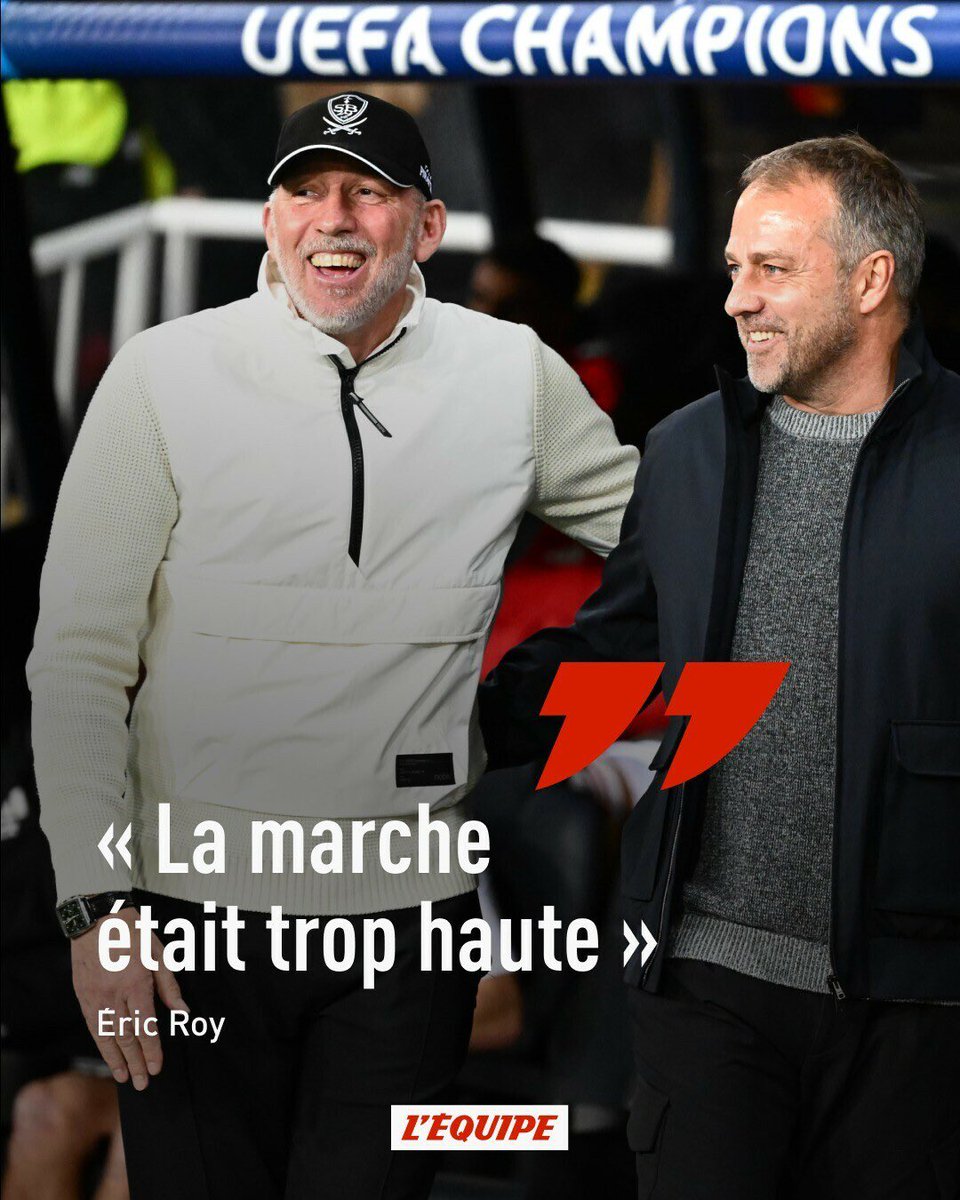 BarcaFRNews's tweet image. 🚨👇 Eric Roy, coach de Brest, fait l’éloge du Barça de Flick après le match hier :

« Le marche était trop haute. On est tombés sur une équipe bien plus forte que la nôtre. Il faut reconnaître quand l'adversaire est supérieur, cela s'est traduit au score même si on a des regrets…