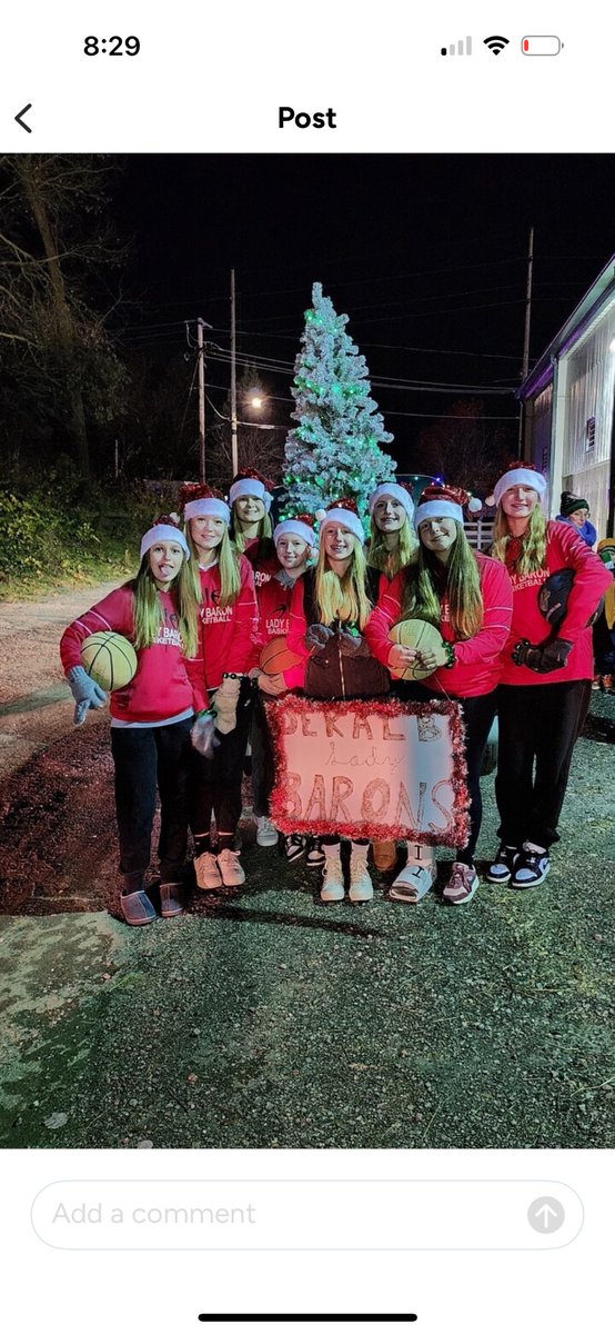 BaronGirlsBball's tweet photo. 8th Grade Lady Barons represented the program very well at the Auburn Christmas Parade https://t.co/eZOTtUxnvC