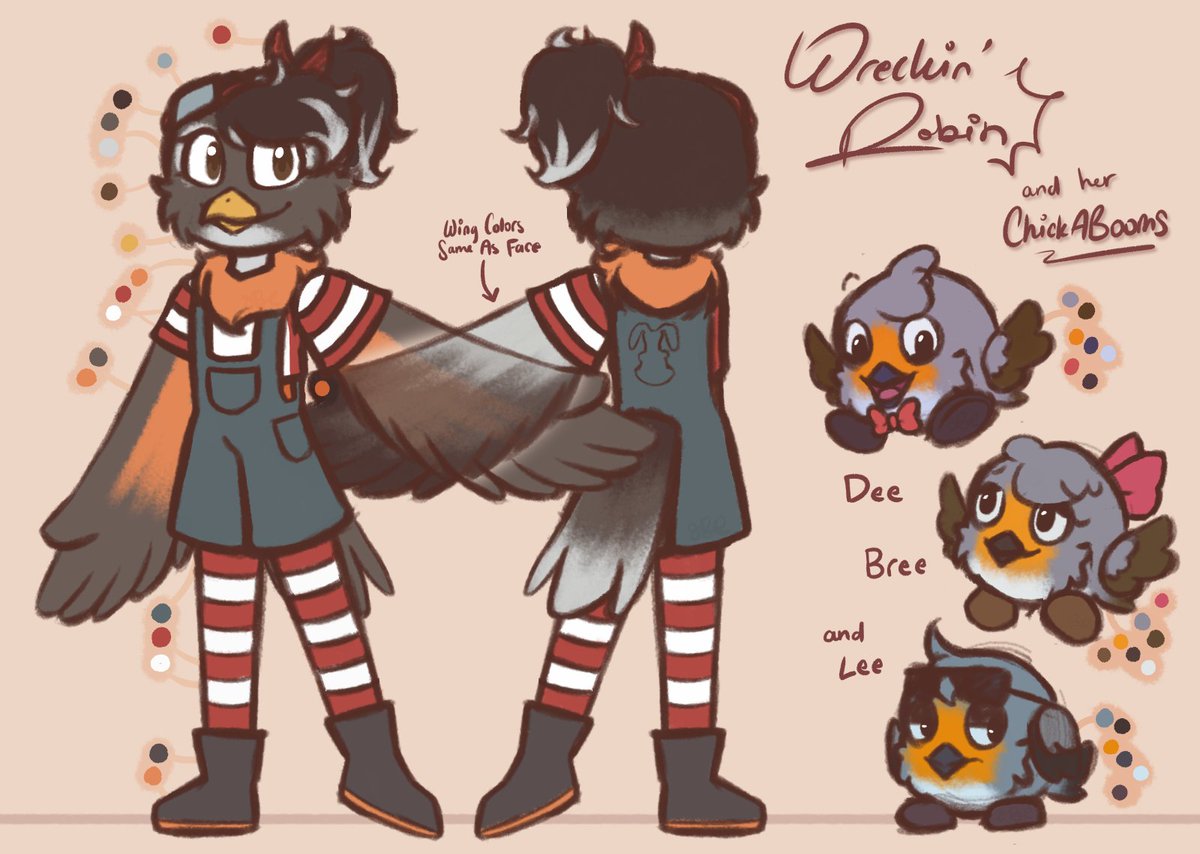 firebirdscall's tweet photo. "Hey There, Little Robin Girl! Sittin' pretty in that tree, won't 'cha sing for me?"
------
Wreckin' Robin and her ChickABooms finally have their feathers.. Come meet them and their EXPLOSIVE personalities!
🪶🛠️💥
------
#FindingFrankie #FindingFrankiefanart #FindingFrankieOC https://t.co/fOizXucp04