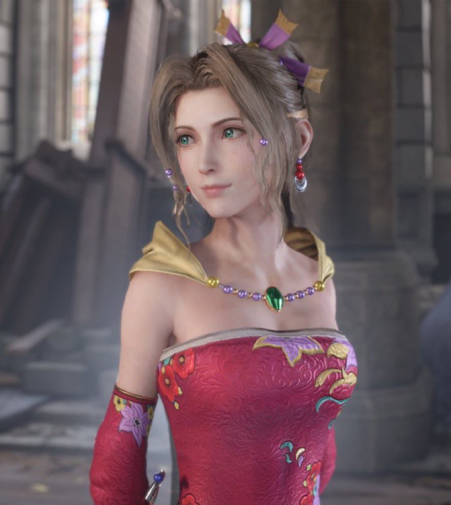 Aerith - Terra’s Outfit work in progress! 🌸 got the cape/base dress done! Time for details and accessories next! :)