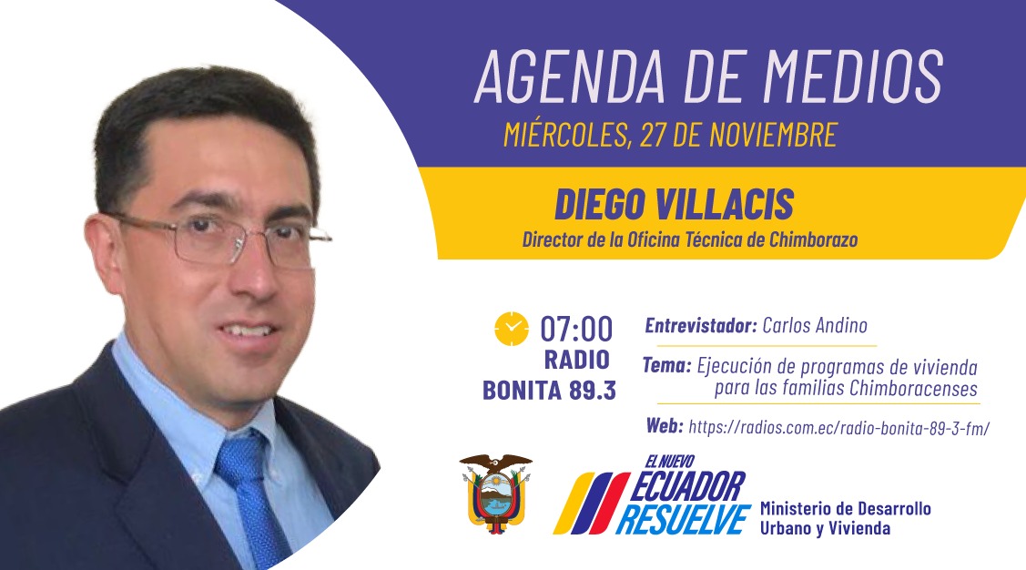 ViviendaEc's tweet photo. #EnMedios 🎙️ | ¡Conoce más sobre nuestra gestión! 🏡🇪🇨

Sigue la entrevista que nuestro Director de la Oficina Técnica de #Chimborazo mantendrá en #RadioBonita.

⏰ 07h00
🏡 Tema: Ejecución de programas de vivienda para las familias Chimboracenses

#ElNuevoEcuadorResuelve 🤝 https://t.co/iNSKoNRij2