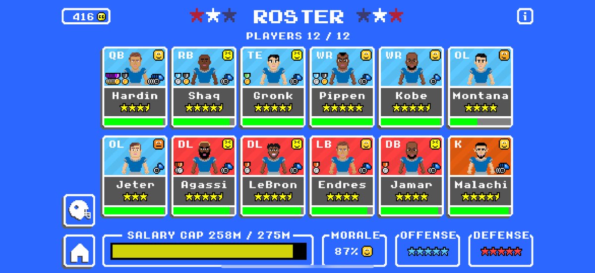 CoachHardin's tweet photo. @retro_bowl @TroyAikman After several seasons of trying to make things work, the Retro Bowl Champions have parted ways with OL Troy Aikman. Special thanks to Troy for his contributions to the team. https://t.co/qZp6uaHzoM