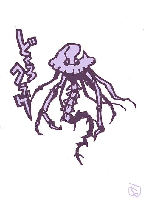 ドラクエ「#このタッチでモンスターイラストどくろクラゲ#ドラクエ #このタッチ#ファンアー」|花小金井正幸＠喫茶宝石箱での個展。2023年開催予定のイラスト
