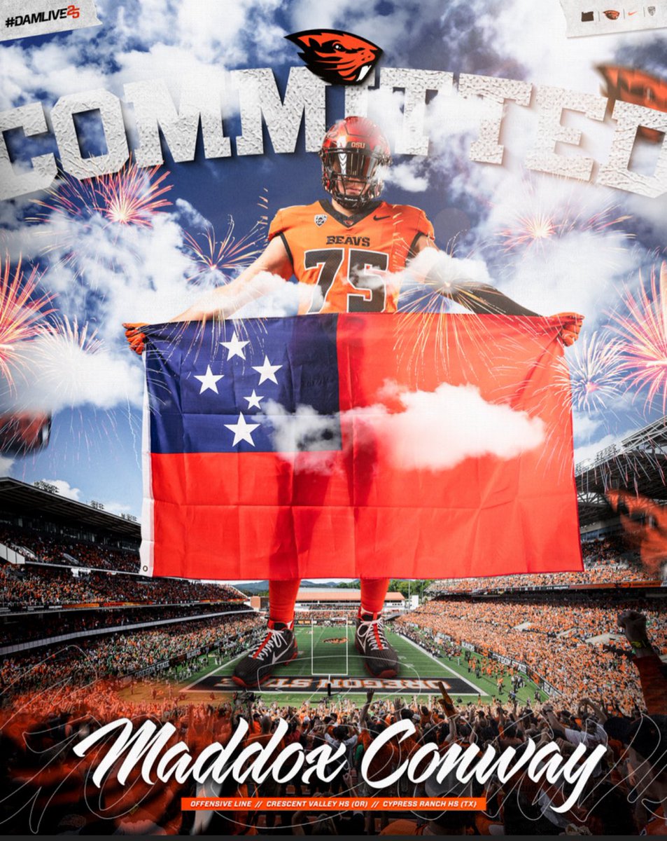 After a great visit and an amazing conversation with Coach <a href="/KyleDeVan68/">Coach Kyle DeVan</a> and  <a href="/Coach_Bray/">Trent Bray</a> I’m excited to announce that I’m joining the beaver nation #GoBeavs 🦫🔒

<a href="/WRAB50/">William Blaylock</a> <a href="/J_Hines74/">Jacob Hines</a> <a href="/rtskingdomtrain/">Coach Roddrell Stewart</a> <a href="/CyRanchFB/">Cypress Ranch Football (TX)</a>
