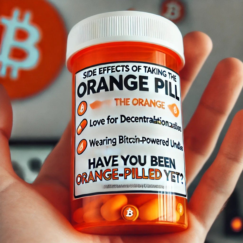 We take our orange pill daily! Side effects: ✓ Love for decentralization ✓  Wearing Bitcoin-powered undies ✓ Endless bitcoin memes Have you experienced  any other symptoms?!