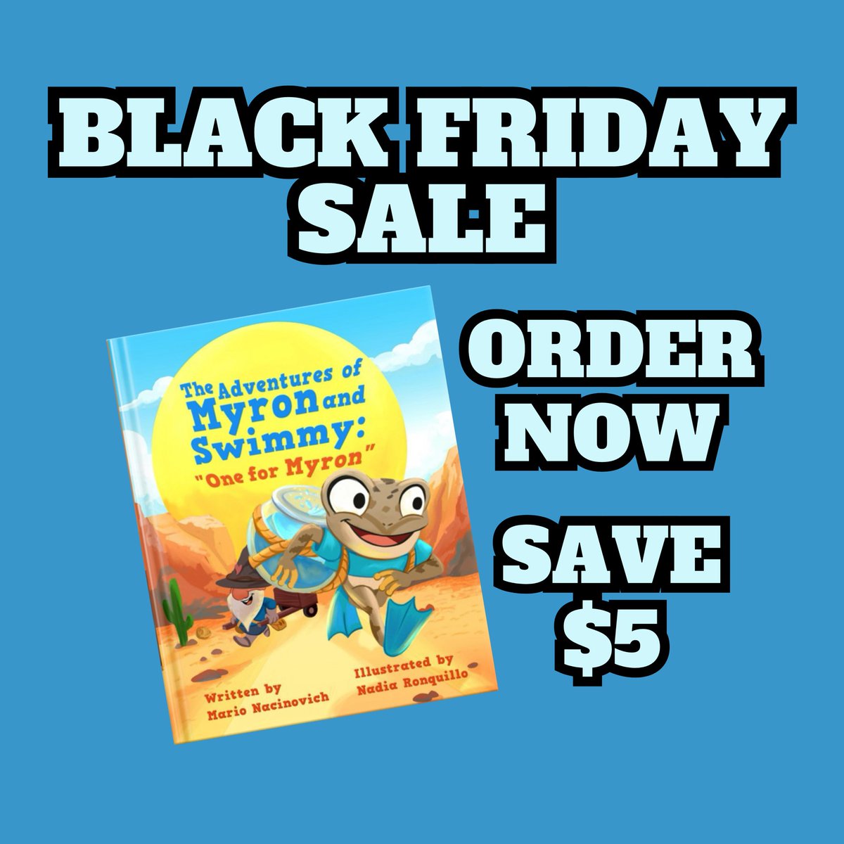 Looking for the perfect gift for youngster or a new book for an elementary school teacher? 📚 This week my book, The Adventures of Myron and Swimmy: “One for Myron” is on sale! 

shop.ingramspark.com/b/084?params=3…

#CyberWeek #BookSale  #BlackFriday #childrensbooks #bookstagram #books