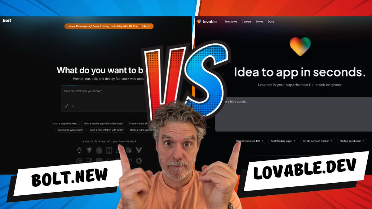 alnutile's tweet image. 🚀 Exciting showdown coming up!
Bolt.new vs Lovable.dev 💥
I will compare:
- Which one makes better looking sites?
- Ease of use?
- Ability to deploy and deploy again?
Subscribe to see more videos like this
👉🏻 youtube.com/@AlfredNutile
#no_code #low_code