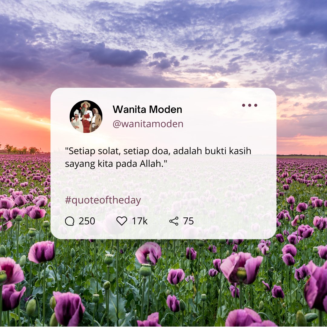 WanitaModen's tweet photo. Solat bukan sekadar kewajipan, tapi tanda cinta kita pada Allah. Jangan biarkan hari berlalu tanpa berbicara dengan Dia. https://t.co/hluVhCMjAe