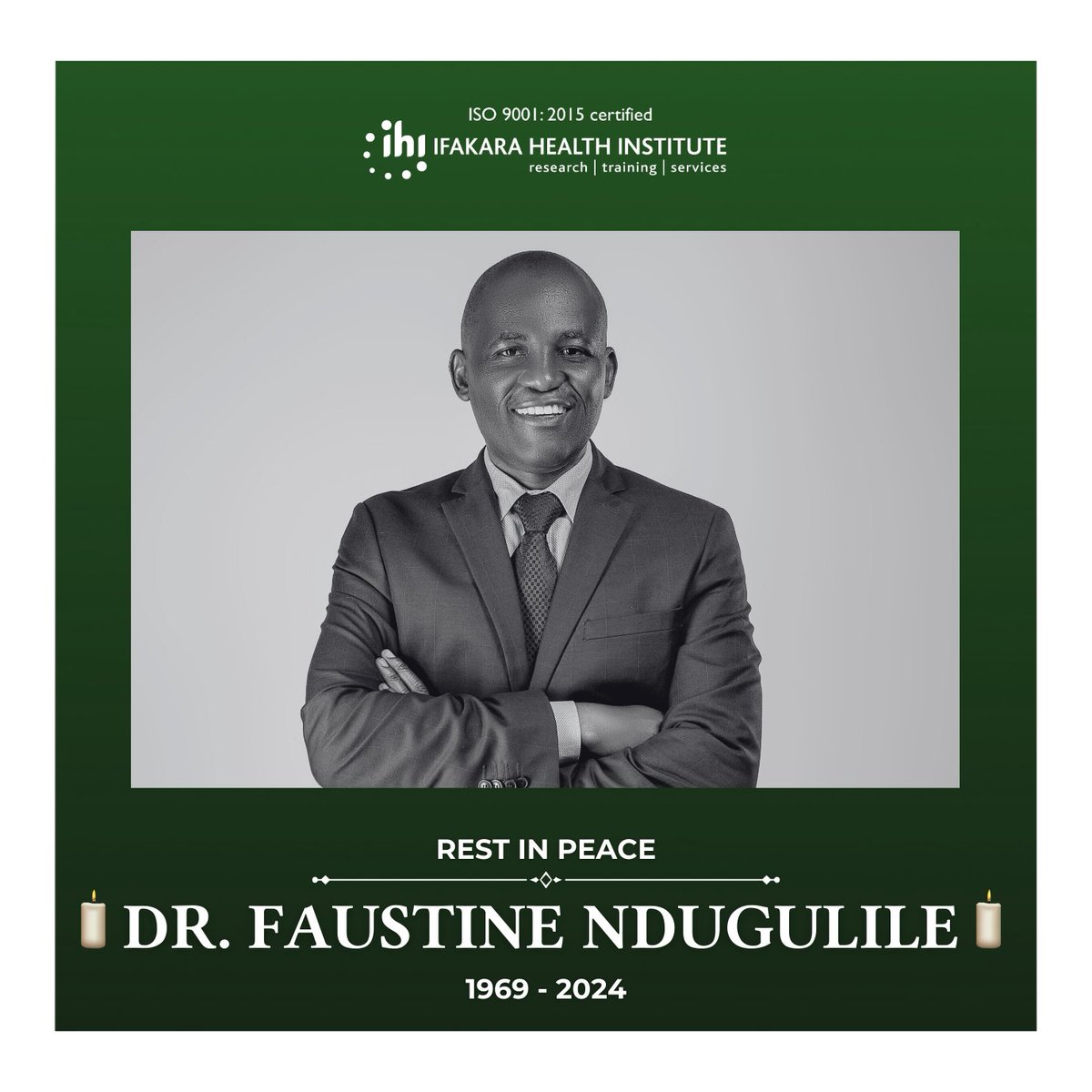 CONDOLENCES:
🕊 Honoring Dr. Faustine Ndugulile

Today, we mourn the loss of Dr. Faustine Engelbert Ndugulile, a public health visionary and WHO Regional Director for Africa-elect, who passed away on November 27, 2024.

During his tenure as Tanzania’s Deputy Minister for Health,