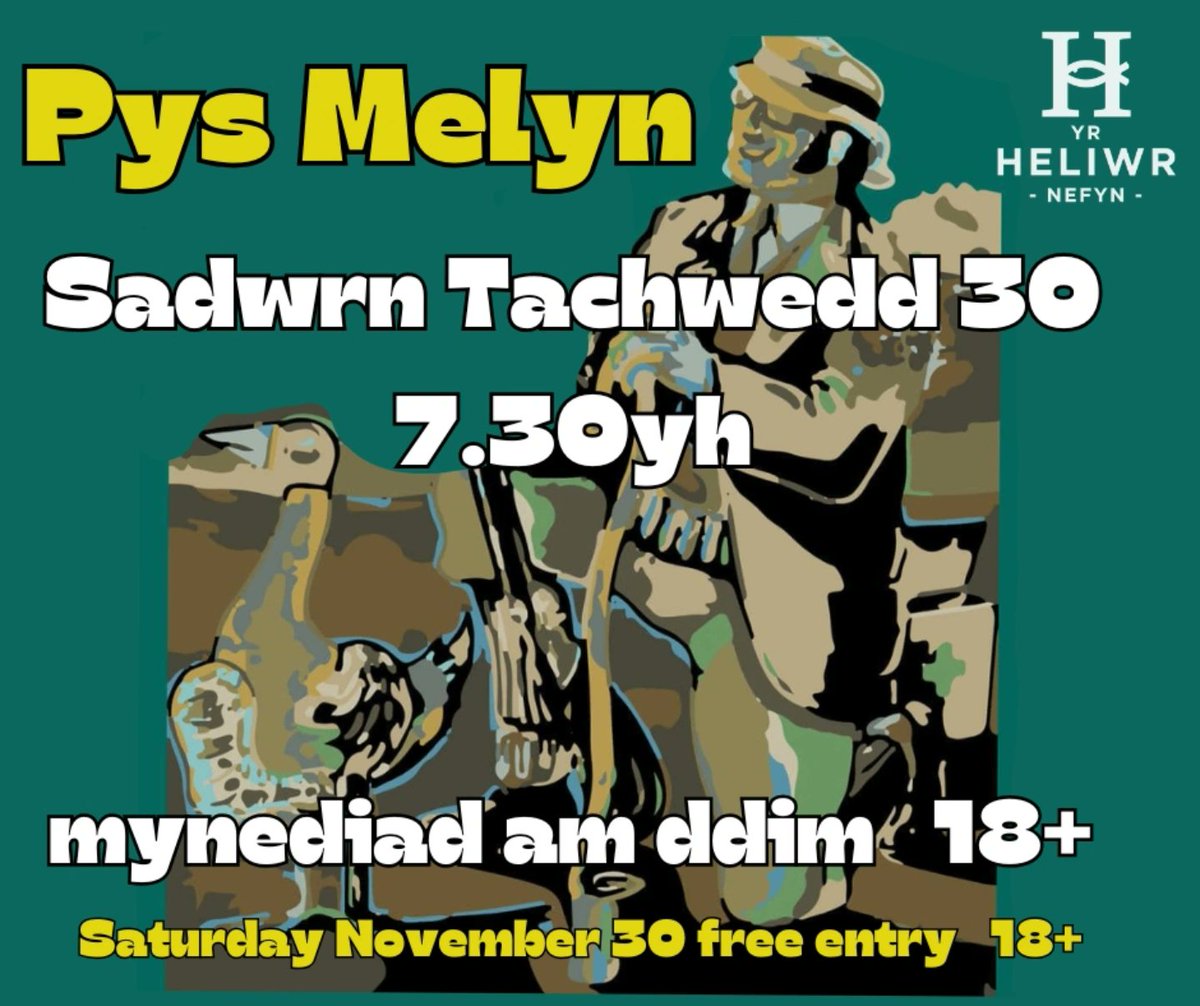 🌽Nos Sadwrn yma
🌽This Saturday
<a href="/pysmelyn/">pys melyn🌽</a> @gig