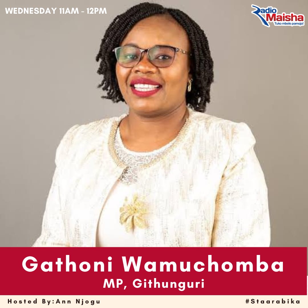 Next hour kwenye Staarabika tutakua na Mbunge wa Githunguri, Gathoni Wamuchomba. 

#Staarabika #RadioZaidiYaRadio 

Watch live on radiomaisha.co.ke
