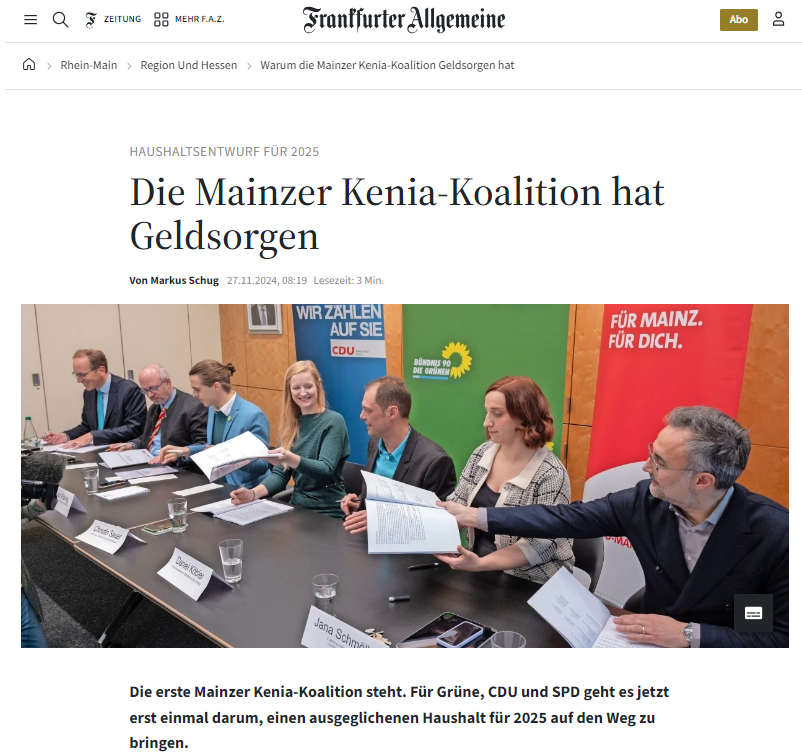 "Mainz hat Geldsorgen" - diese Schlagzeile zu lesen tut schon fast körperlich weh. Sogar Steuererhöhungen stehen lt FAZ im Raum.

Die Stadt hatte als Profiteur der Biontech Gewerbesteuer alle Chancen, auf absehbare Zeit ein wirtschaftlich komfortables Leben zu führen

Maßvolles