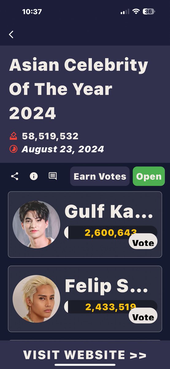 iamNurseRow's tweet photo. Added 7,777 points for our Rock⭐️. You can too.
#NETIZENSREPORT
#FELIPSUSON for Asian Celebrity of the Year
#ACOTY 2024
#ACOTY2024FELIPSUSON
@thenreport
@felipsuperior #FELIP
#SB19_KEN
https://t.co/NubyY1wW26 https://t.co/aEOCUSVCza
